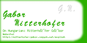 gabor mitterhofer business card